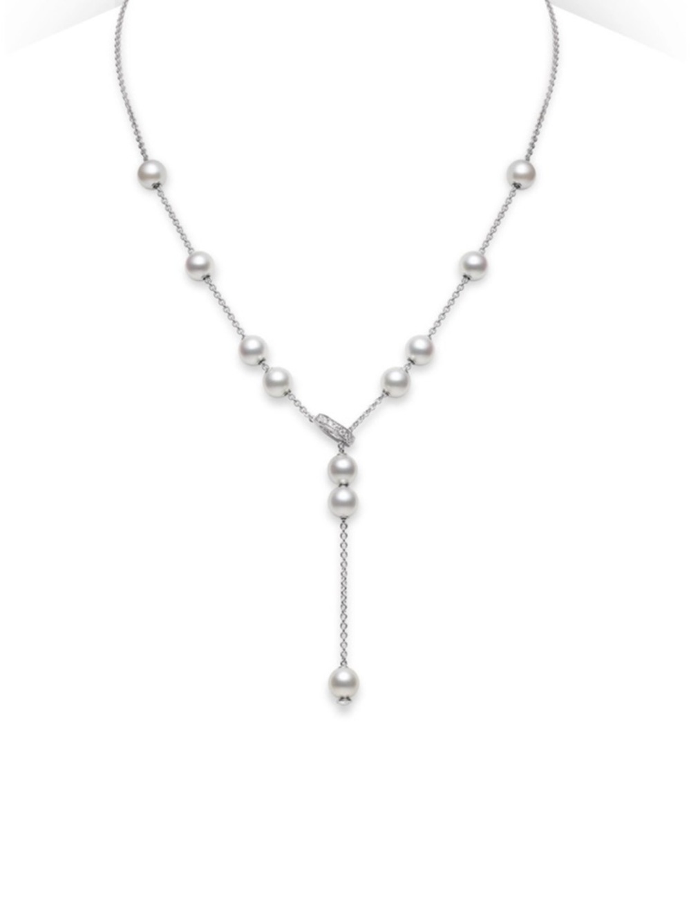 MIKIMOTO “Pearls In Motion” Akoya Pearl and Diamond Necklace